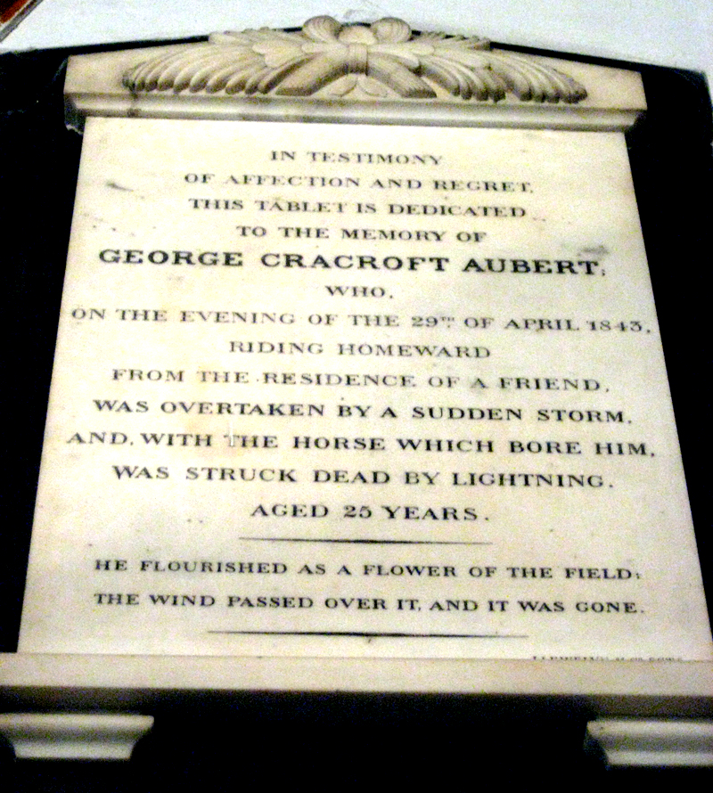 Grabstein von George Cracroft Aubert bei der St. John's Church in Kolkata  